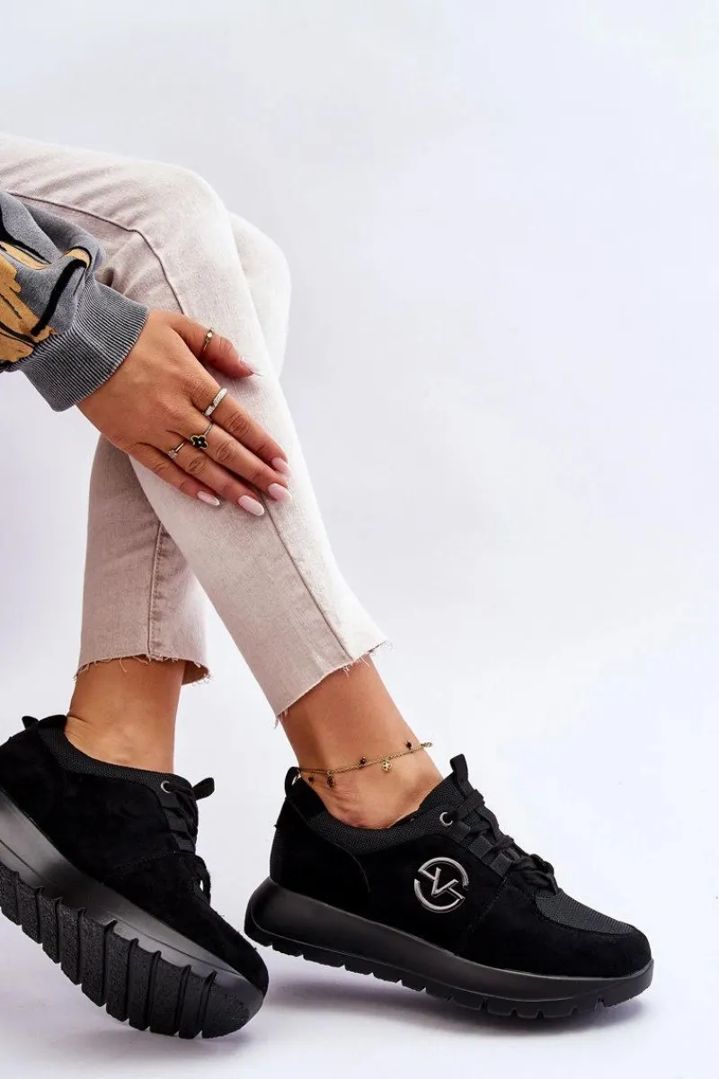 Buty Sportowe Na Platformie|Sneakersy Damskie>Buty damskie Vinceza Damskie Buty Sportowe Na Platformie Czarne Aisha