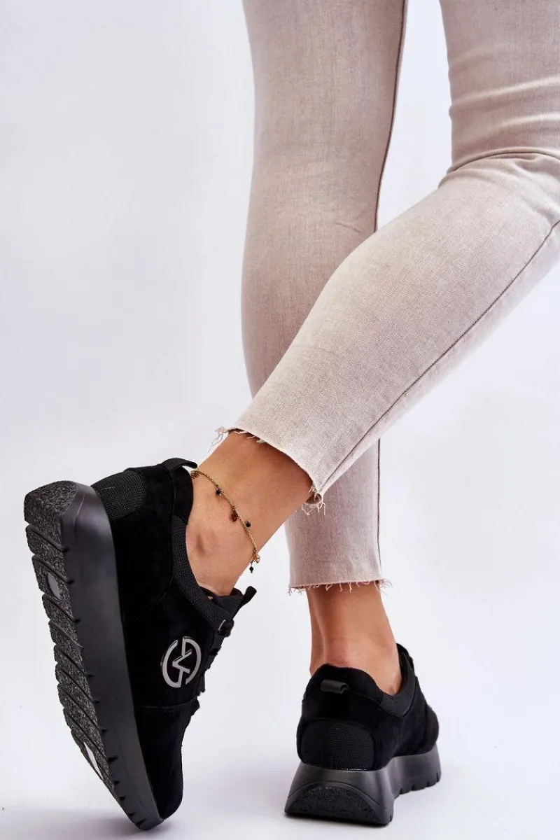 Buty Sportowe Na Platformie|Sneakersy Damskie>Buty damskie Vinceza Damskie Buty Sportowe Na Platformie Czarne Aisha