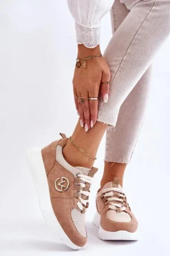 Sale Buty damskie Vinceza Damskie Buty Sportowe Na Platformie Beżowe Aisha Beżowy