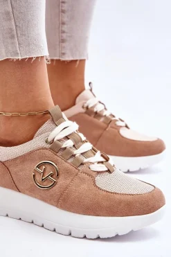 Sale Buty damskie Vinceza Damskie Buty Sportowe Na Platformie Beżowe Aisha Beżowy