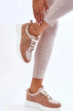 Sale Buty damskie Vinceza Damskie Buty Sportowe Na Platformie Beżowe Aisha Beżowy