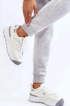 Boto Damskie Buty Sportowe Na Platformie Białe Dakari