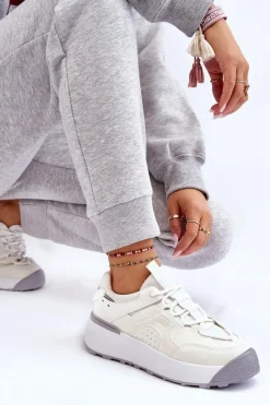 Boto Damskie Buty Sportowe Na Platformie Białe Dakari