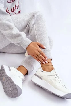 Boto Damskie Buty Sportowe Na Platformie Białe Dakari