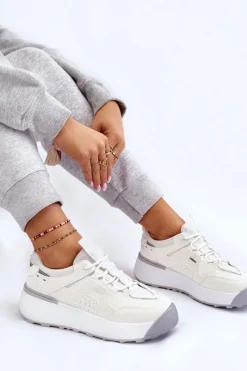 Boto Damskie Buty Sportowe Na Platformie Białe Dakari