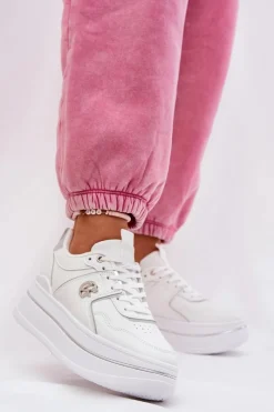 Buty Sportowe Na Platformie|Sneakersy Damskie>Boto Damskie Buty Sportowe Na Platformie Białe Caldeno Biały