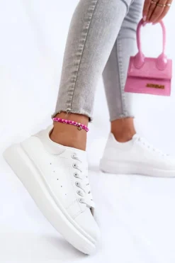 Sneakersy Damskie>Boto Damskie Buty Sportowe Na Platformie Białe Eliso