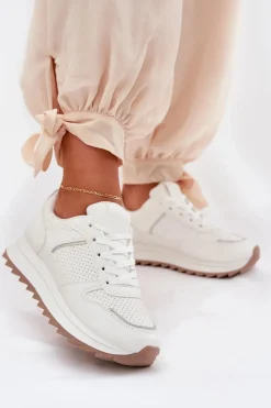 Sneakersy Damskie>Boto Damskie Buty Sportowe Na Platformie Białe Yandia