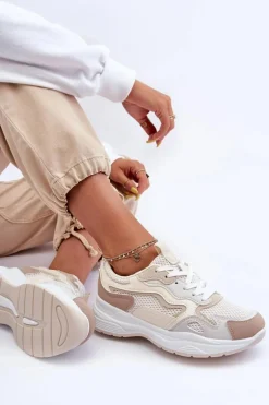 Online Damskie Buty Sportowe Sneakersy Na Platformie Beżowe Lomare Damskie Buty Sportowe Na Platformie|Sneakersy Damskie