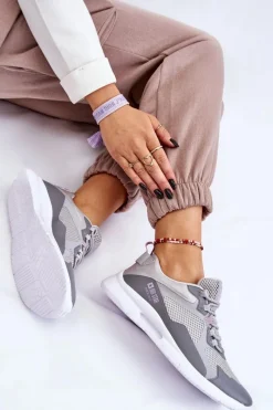 Big Star Shoes Damskie Buty Sportowe Sneakersy Big Star LL274371 Szare Szary