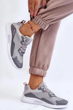 Big Star Shoes Damskie Buty Sportowe Sneakersy Big Star LL274371 Szare Szary