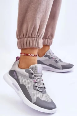 Big Star Shoes Damskie Buty Sportowe Sneakersy Big Star LL274371 Szare Szary