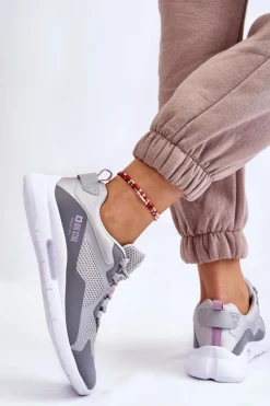 Big Star Shoes Damskie Buty Sportowe Sneakersy Big Star LL274371 Szare Szary