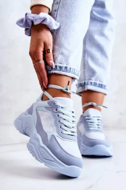 Sneakersy Damskie>Boto Damskie Buty Sportowe Sneakersy Niebieskie Bacaris
