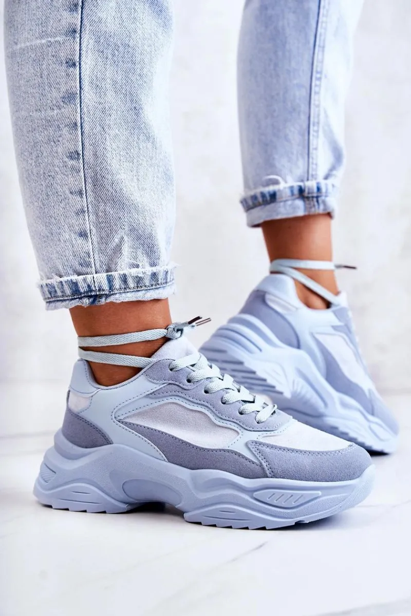 Sneakersy Damskie>Boto Damskie Buty Sportowe Sneakersy Niebieskie Bacaris