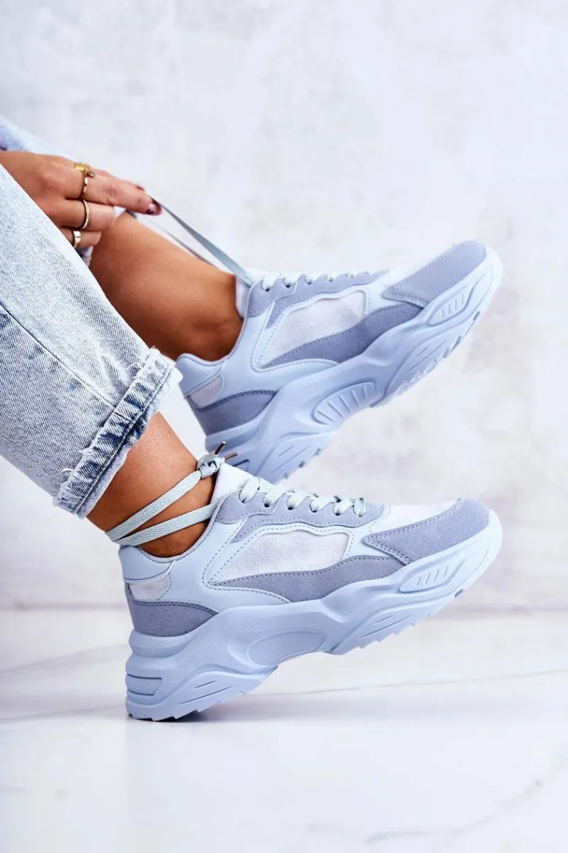 Sneakersy Damskie>Boto Damskie Buty Sportowe Sneakersy Niebieskie Bacaris