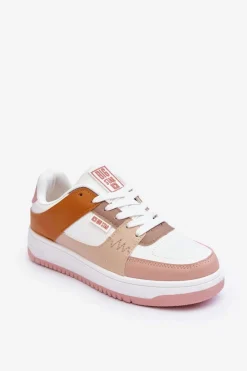 Buty Sportowe Big Star|Sneakersy Damskie>Big Star Shoes Damskie Buty Sportowe Sneakersy Big Star MM274355 Brązowo-Różowe