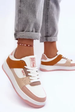 Buty Sportowe Big Star|Sneakersy Damskie></noscript>Big Star Shoes Damskie Buty Sportowe Sneakersy Big Star MM274355 Brązowo-Różowe