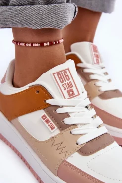 Buty Sportowe Big Star|Sneakersy Damskie></noscript>Big Star Shoes Damskie Buty Sportowe Sneakersy Big Star MM274355 Brązowo-Różowe