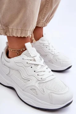 Online Boto Damskie Buty Sportowe Sneakersy Na Platformie Białe Lomare