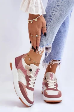 Buty Sportowe Big Star|Sneakersy Damskie>Big Star Shoes Damskie Buty Sportowe Sneakersy Big Star LL274438 Różowo-Białe