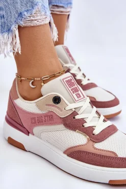 Buty Sportowe Big Star|Sneakersy Damskie></noscript>Big Star Shoes Damskie Buty Sportowe Sneakersy Big Star LL274438 Różowo-Białe