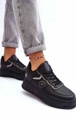 Buty Sportowe Big Star|Sneakersy Damskie>Big Star Shoes Damskie Buty Sportowe Sneakersy Big Star MM274232 Czarne Czarny