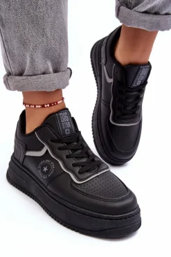 Buty Sportowe Big Star|Sneakersy Damskie></noscript>Big Star Shoes Damskie Buty Sportowe Sneakersy Big Star MM274232 Czarne Czarny