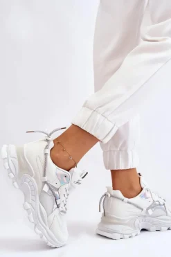 Best Damskie Buty Sportowe Sznurowane Na Platformie Białe Minea Damskie Sneakersy Damskie