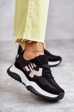 Online Buty damskie Vinceza Damskie Buty Sportowe Wiązane Czarne Tolea