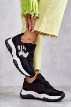 Online Buty damskie Vinceza Damskie Buty Sportowe Wiązane Czarne Tolea