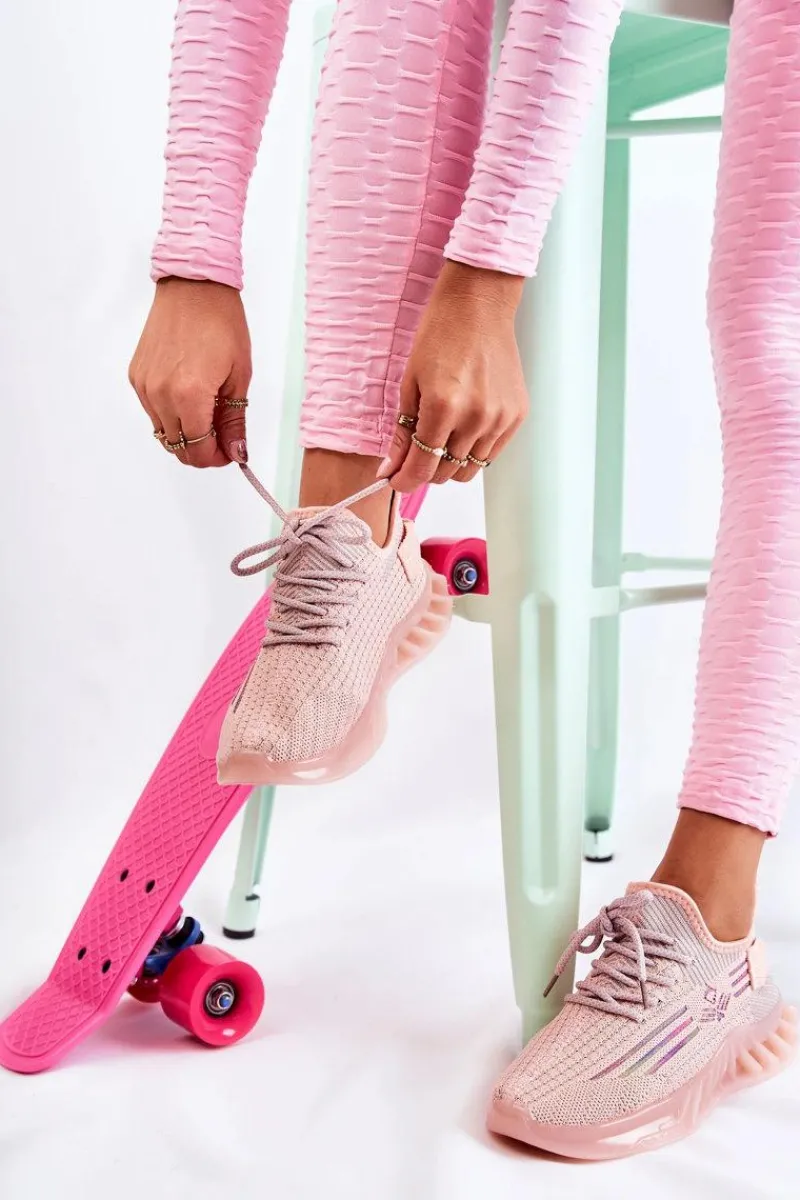 Sneakersy Damskie>Boto Damskie Buty Sportowe Wsuwane Różowe Hermiona