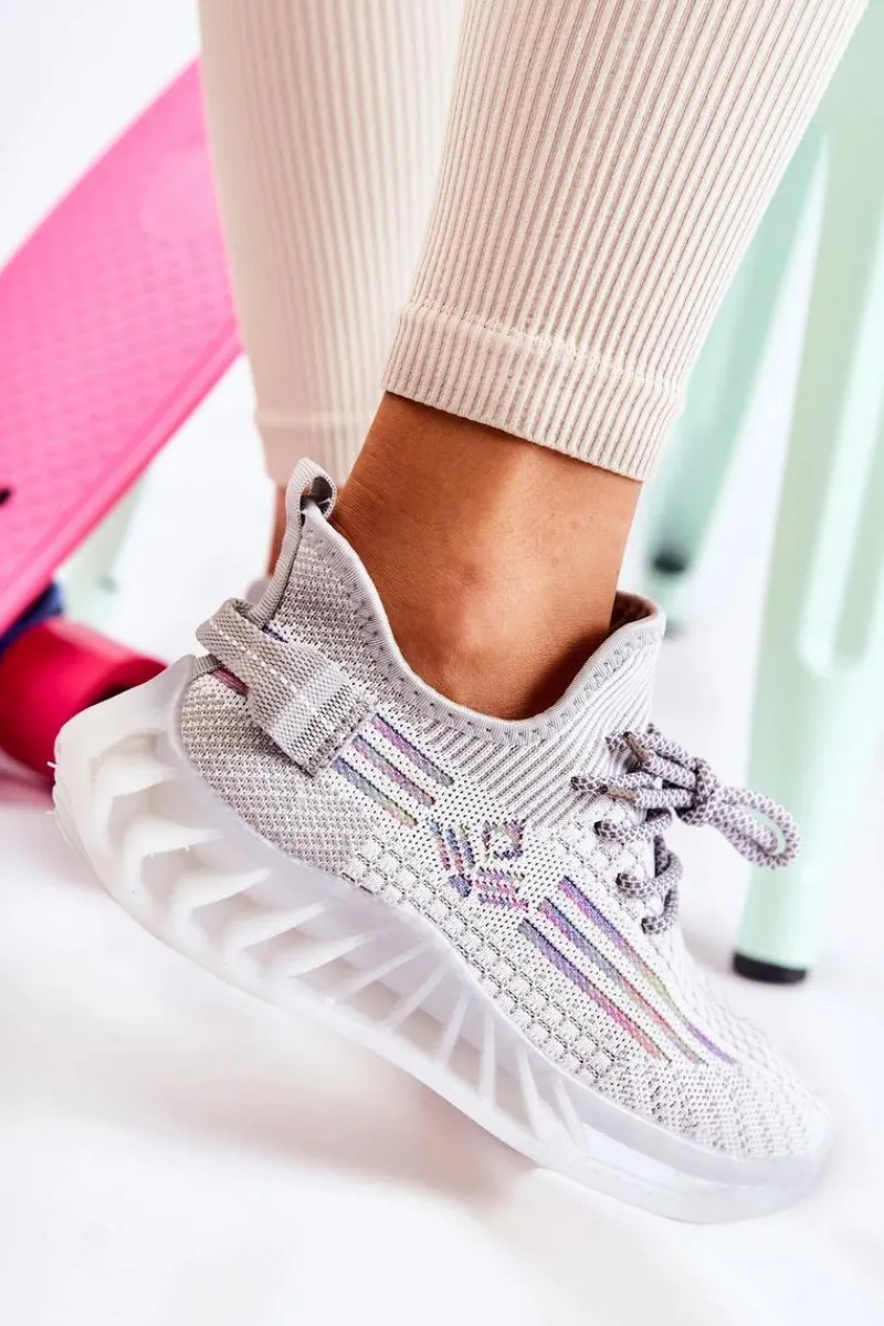 Sneakersy Damskie>Boto Damskie Buty Sportowe Wsuwane Szare Rokko