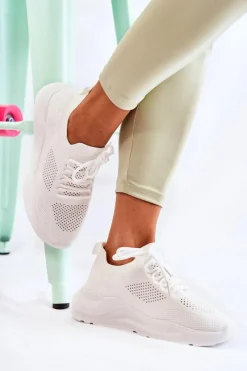 Best Boto Damskie Buty Sportowe Wsuwane Białe Savanna