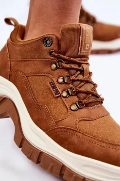 Best Big Star Shoes Damskie Buty Trekkingowe Trapery Memory Foam Big Star KK274362 Brązowe