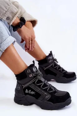 Trekkingowe Damskie|Damskie Trapery></noscript>Lee Cooper Damskie Buty Trekkingowe Trapery LCJ-22-31-1441 Czarne