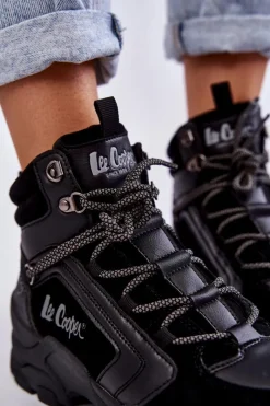 Trekkingowe Damskie|Damskie Trapery></noscript>Lee Cooper Damskie Buty Trekkingowe Trapery LCJ-22-31-1441 Czarne