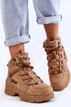 Online Damskie Buty Trekkingowe Trapery LCJ-22-31-1442 Brązowe Damskie Trekkingowe Damskie|Damskie Trapery