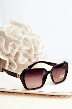 Okulary>Boto Damskie Cieniowane Okulary Przeciwsłoneczne UV400 Brązowo-Czarne