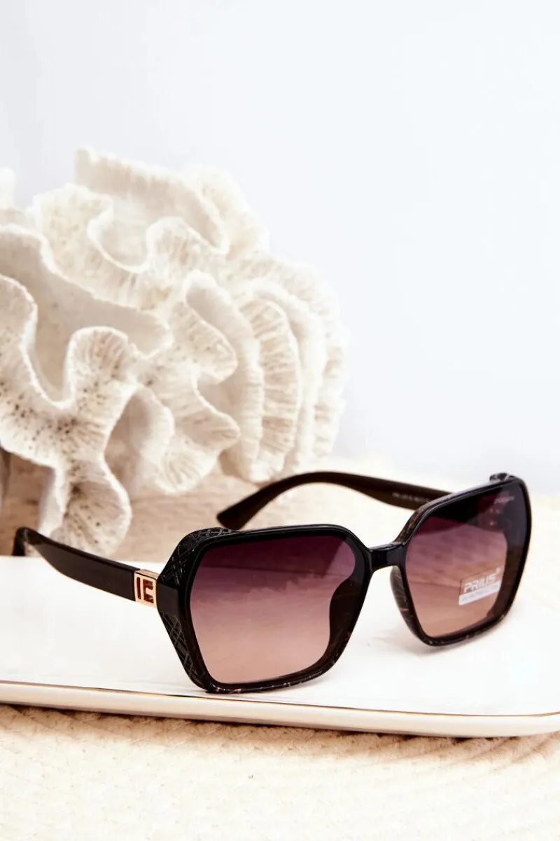 Okulary>Boto Damskie Cieniowane Okulary Przeciwsłoneczne UV400 Brązowo-Czarne