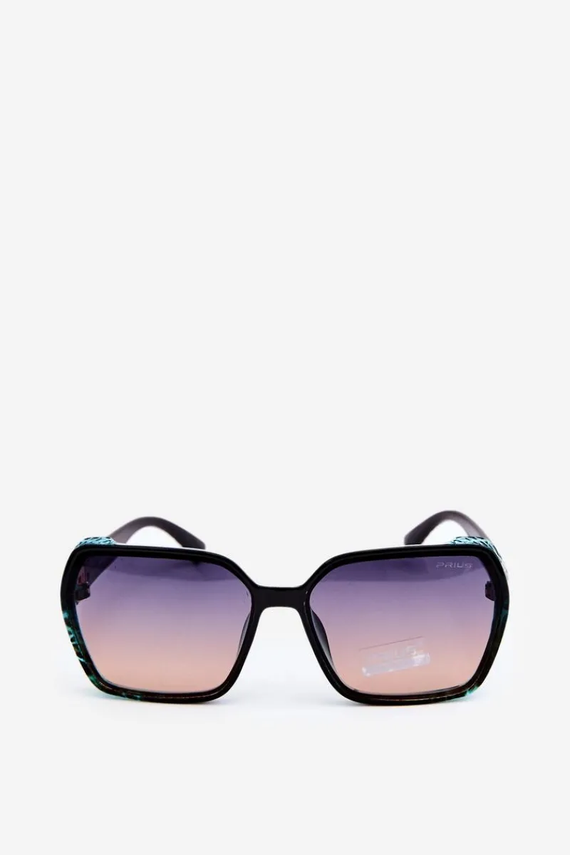 Sale Damskie Cieniowane Okulary Przeciwsłoneczne UV400 Czarno-Niebieskie Okulary