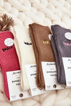 Discount Damskie Ciepłe Skarpety Z Napisem Czarne Skarpetki|Skarpetki