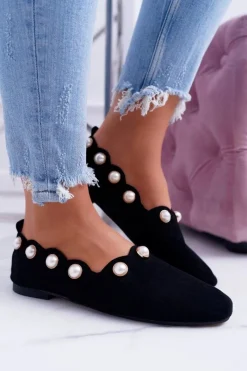 Boto Damskie Czarne Baleriny Lu Boo Milis