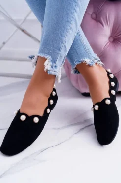 Boto Damskie Czarne Baleriny Lu Boo Milis