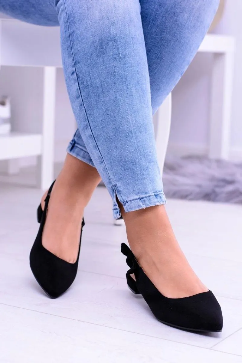 Sale Boto Damskie Czarne Baleriny w Szpic Howla