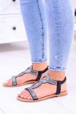 Sandały Płaskie><noscript><img width=