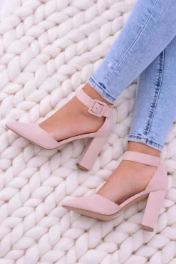 Czółenka Zamszowe|Czółenka Na Słupku>Boto Damskie Czółenka Na Słupku Zamszowe Beżowe Harinta