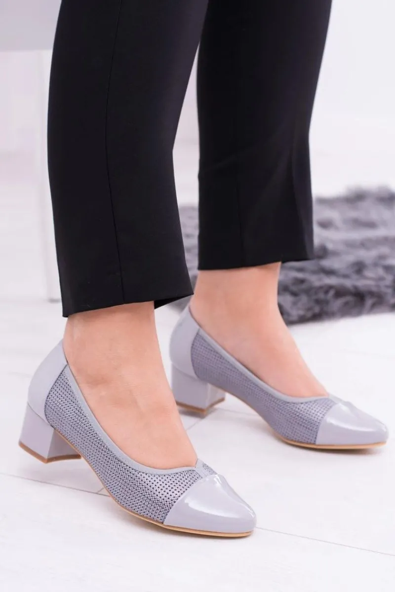 Czółenka Na Słupku>Buty Sergio Leone Damskie Czółenka Sergio Leone Szare Hermida