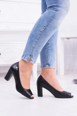 Clearance Buty Sergio Leone Damskie Czółenka Sergio Leone Bez Palcy Czarne Penelope