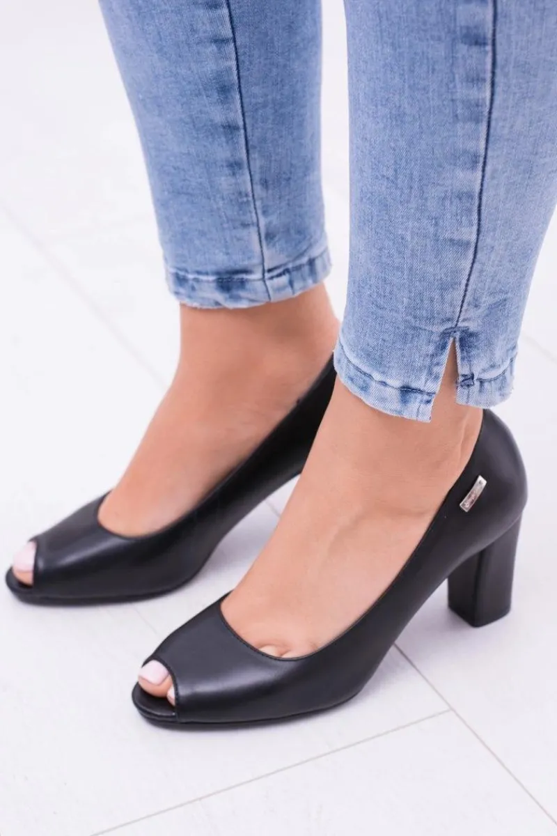 Clearance Buty Sergio Leone Damskie Czółenka Sergio Leone Bez Palcy Czarne Penelope